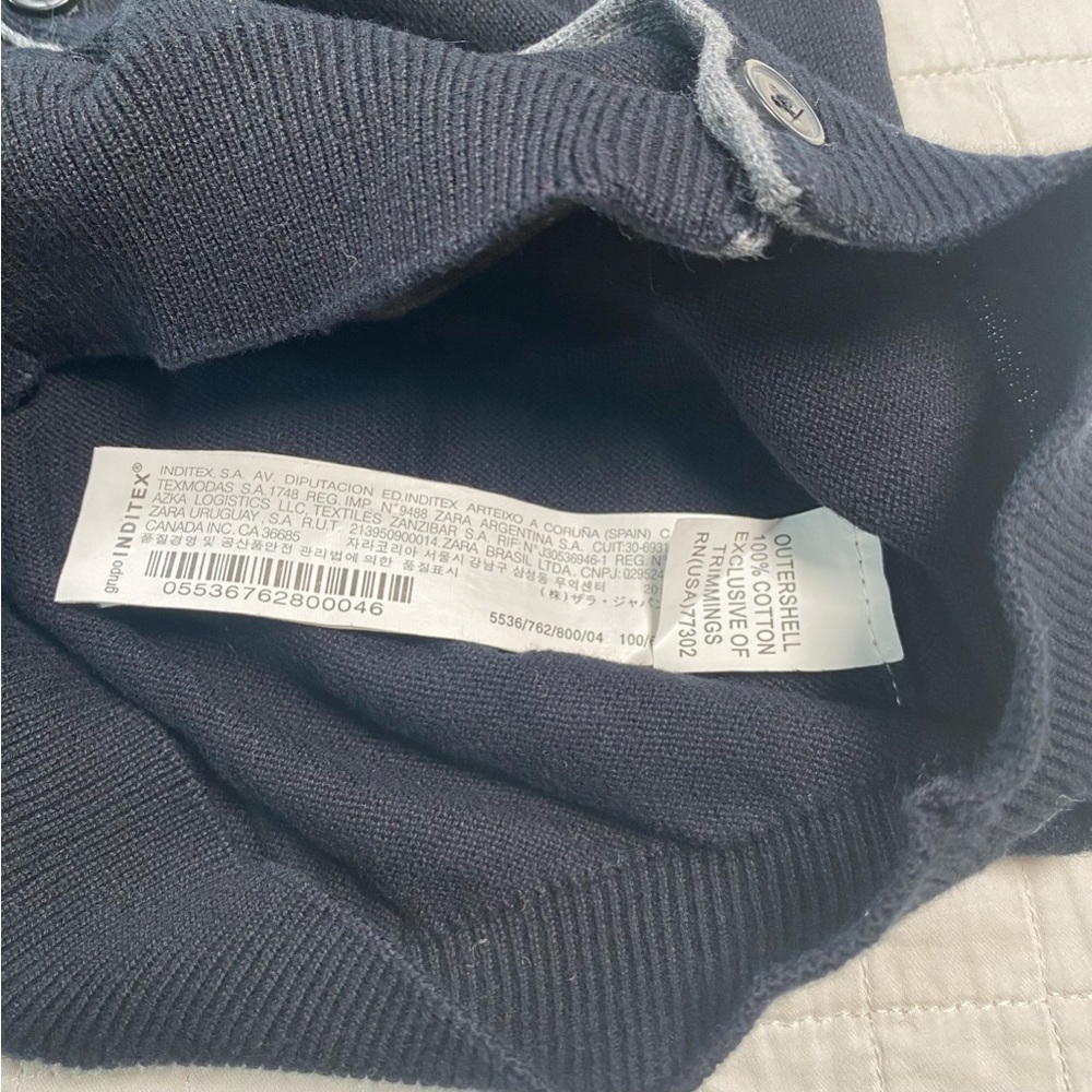 Zara Kids Knitwear Black Cardigan Sweater with Elbow Patches size 3-4 - Picture 9 of 9